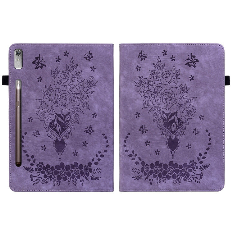 For Lenovo Tab P11 Pro Gen 2 11.2 Butterfly Rose Embossed Leather Tablet Case(Purple) - free shipping - PMC TechLife - Order now!