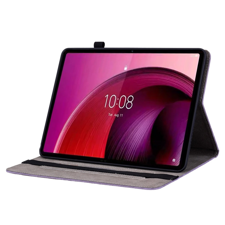 For Lenovo Tab M11/Xiaoxin Pad 11 2024 Butterfly Rose Embossed Leather Tablet Case(Purple) - Lenovo by PMC TechLife | Online Shopping South Africa | PMC TechLife | Buy Now Pay Later Mobicred
