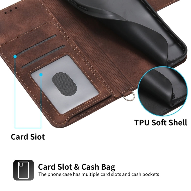 For Huawei Pura 70 Pro / Pura 70 Pro+ Skin-feel Flowers Embossed Wallet Leather Phone Case(Brown) - Huawei Cases by PMC Jewellery | Online Shopping South Africa | PMC Jewellery | Buy Now Pay Later Mobicred