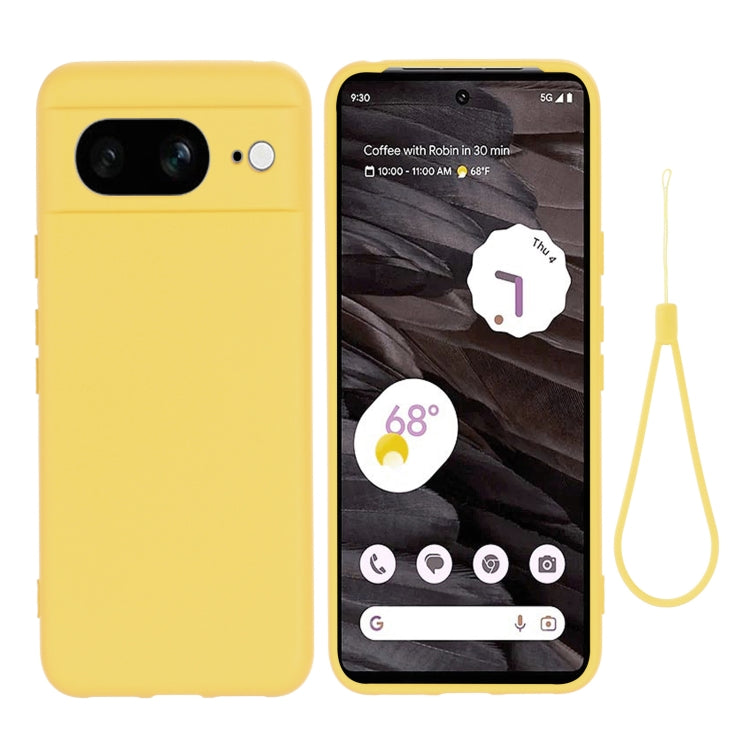 For Google Pixel 8 Pure Color Liquid Silicone Shockproof Phone Case(Yellow) - free shipping - PMC TechLife - Order now!