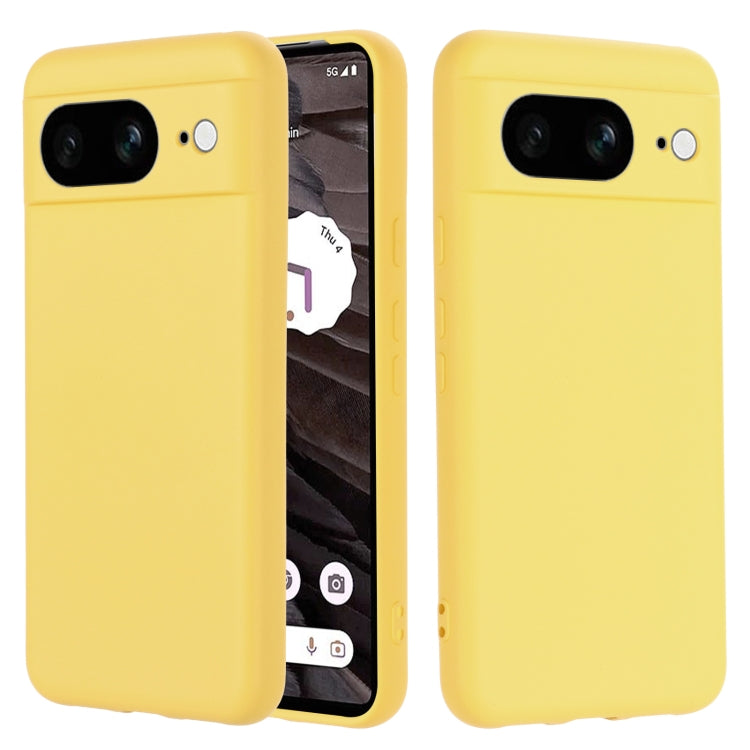 For Google Pixel 8 Pure Color Liquid Silicone Shockproof Phone Case(Yellow) - free shipping - PMC TechLife - Order now!