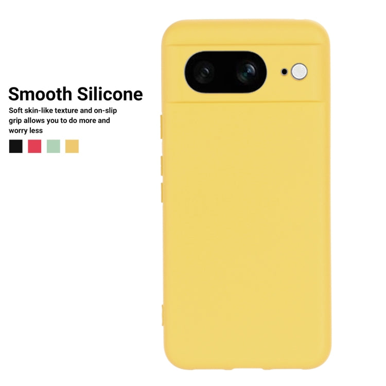 For Google Pixel 8 Pure Color Liquid Silicone Shockproof Phone Case(Yellow) - free shipping - PMC TechLife - Order now!
