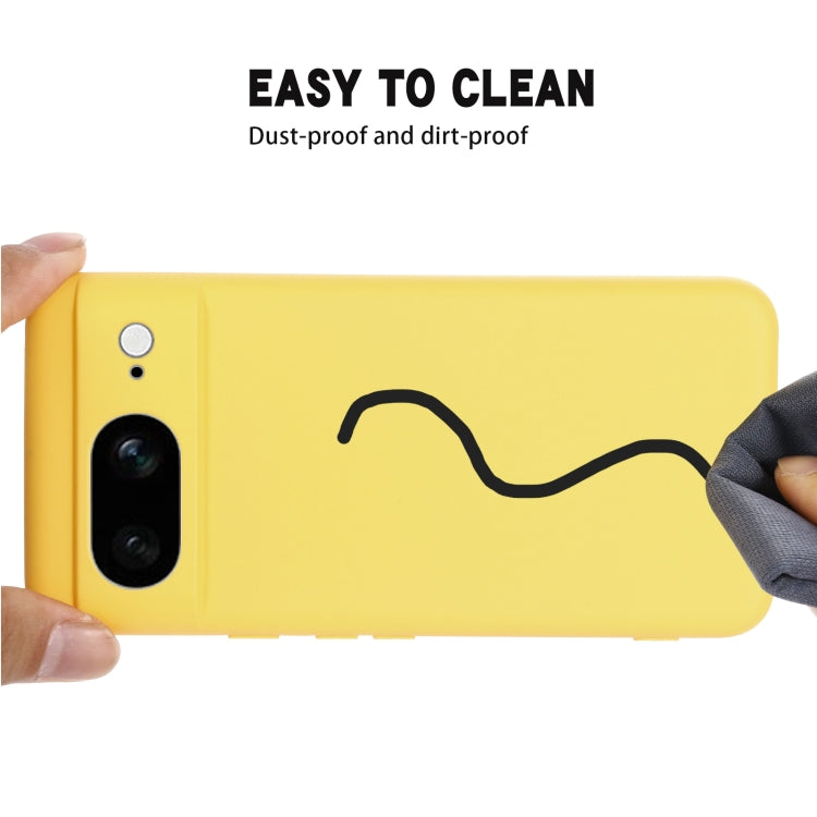 For Google Pixel 8 Pure Color Liquid Silicone Shockproof Phone Case(Yellow) - free shipping - PMC TechLife - Order now!