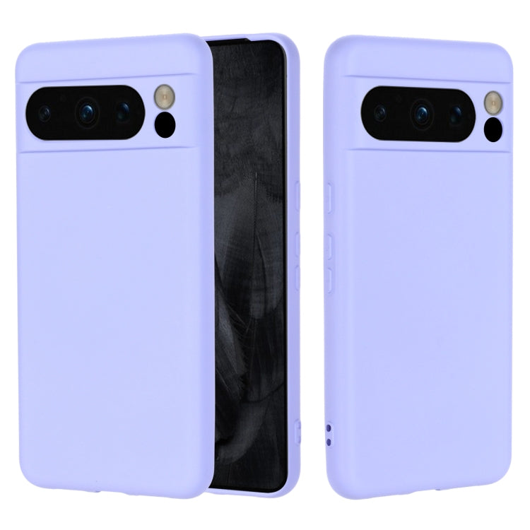 For Google Pixel 8 Pro Pure Color Liquid Silicone Shockproof Phone Case(Purple) - free shipping - PMC TechLife - Order now!