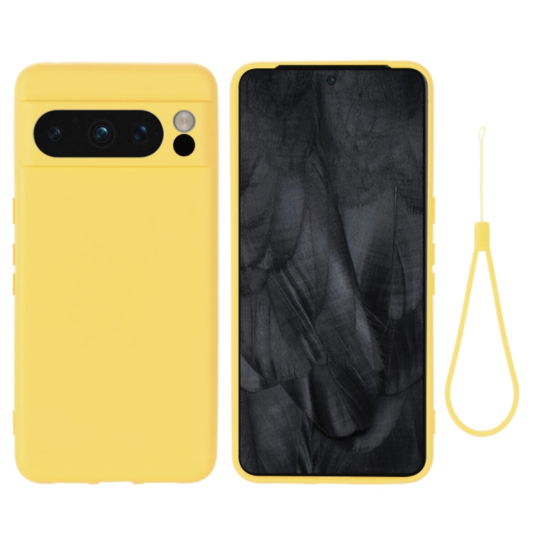 For Google Pixel 8 Pro Pure Color Liquid Silicone Shockproof Phone Case(Yellow) - free shipping - PMC TechLife - Order now!