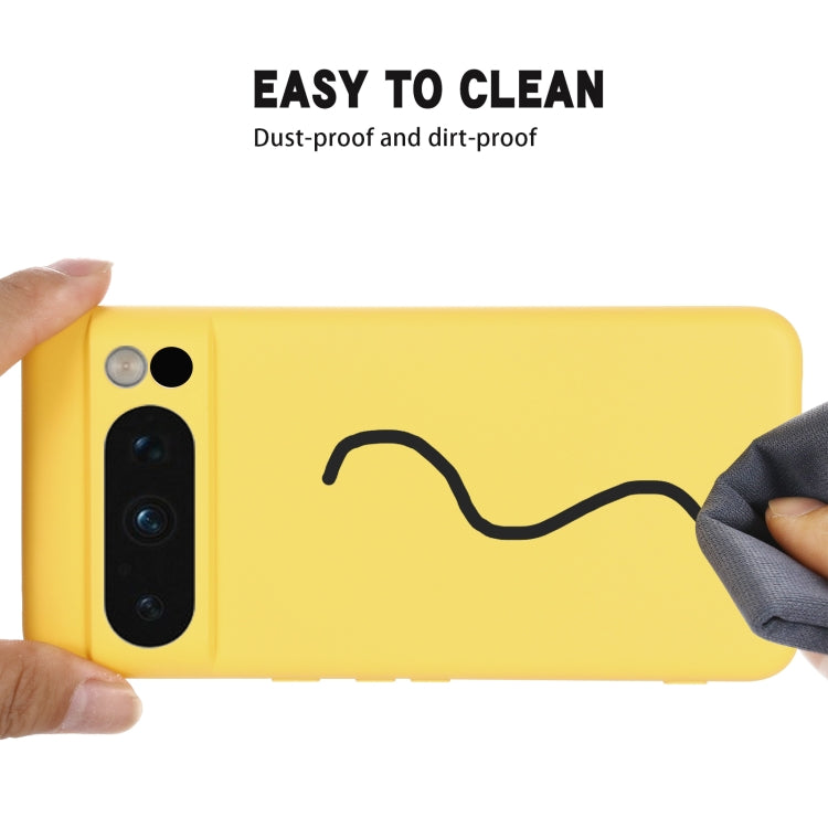 For Google Pixel 8 Pro Pure Color Liquid Silicone Shockproof Phone Case(Yellow) - free shipping - PMC TechLife - Order now!