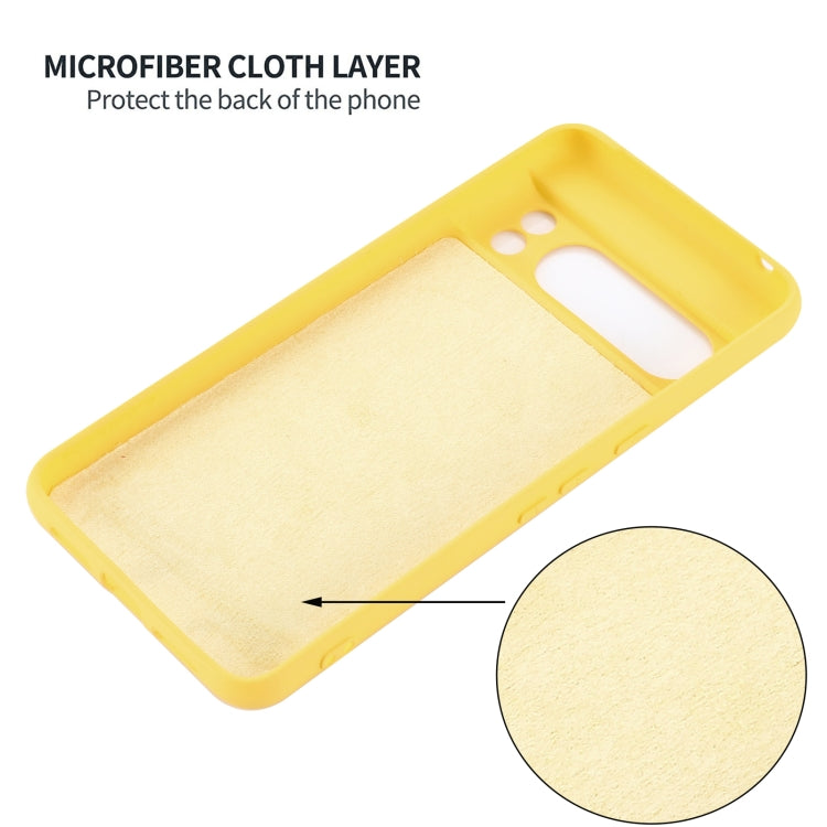 For Google Pixel 8 Pro Pure Color Liquid Silicone Shockproof Phone Case(Yellow) - free shipping - PMC TechLife - Order now!