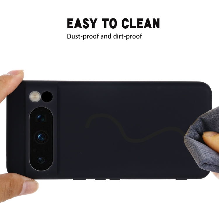 For Google Pixel 8 Pro Pure Color Liquid Silicone Shockproof Phone Case(Black) - free shipping - PMC TechLife - Order now!