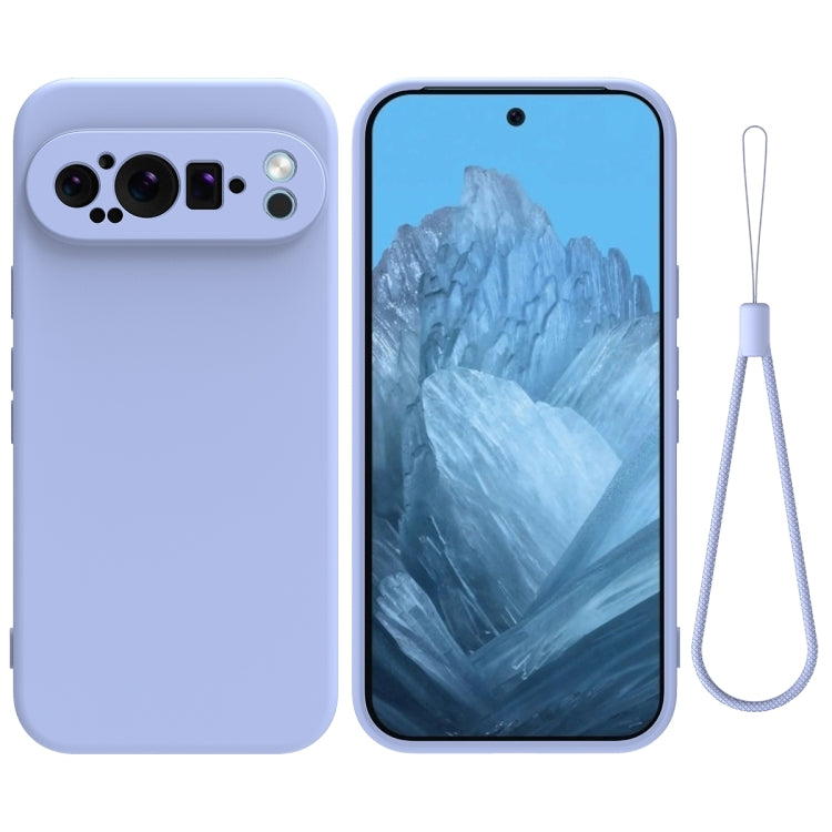 For Google Pixel 9 Pro Pure Color Liquid Silicone Shockproof Phone Case(Purple) - Google Cases by PMC TechLife | Online Shopping South Africa | PMC TechLife | Buy Now Pay Later Mobicred