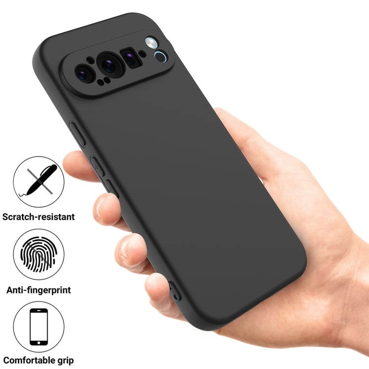 For Google Pixel 9 Pro Pure Color Liquid Silicone Shockproof Phone Case(Black) - free shipping - PMC TechLife - Order now!