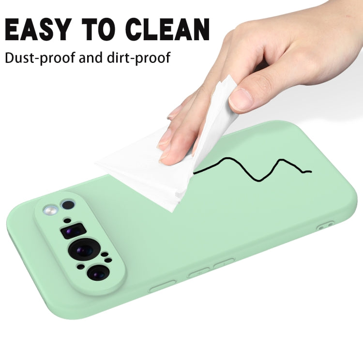 For Google Pixel 9 Pro XL Pure Color Liquid Silicone Shockproof Phone Case(Green) - Google Cases by PMC TechLife | Online Shopping South Africa | PMC TechLife | Buy Now Pay Later Mobicred