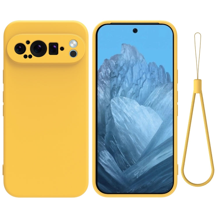 For Google Pixel 9 Pro XL Pure Color Liquid Silicone Shockproof Phone Case(Yellow) - Google Cases by PMC TechLife | Online Shopping South Africa | PMC TechLife | Buy Now Pay Later Mobicred