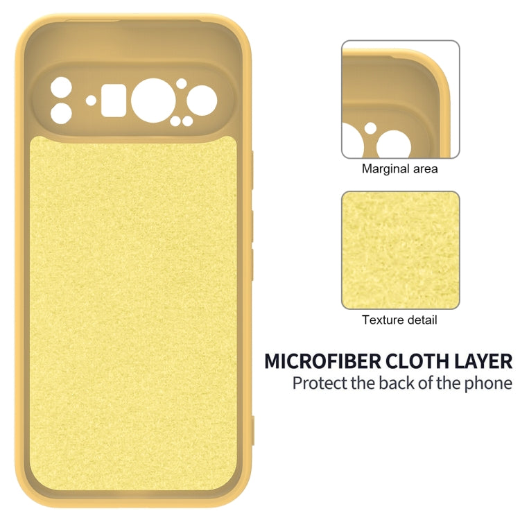 For Google Pixel 9 Pro XL Pure Color Liquid Silicone Shockproof Phone Case(Yellow) - Google Cases by PMC TechLife | Online Shopping South Africa | PMC TechLife | Buy Now Pay Later Mobicred