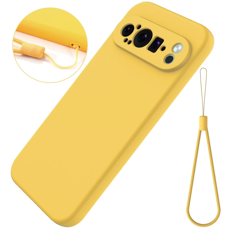 For Google Pixel 9 Pro XL Pure Color Liquid Silicone Shockproof Phone Case(Yellow) - Google Cases by PMC TechLife | Online Shopping South Africa | PMC TechLife | Buy Now Pay Later Mobicred