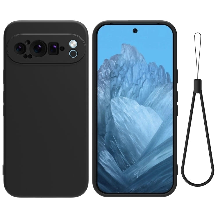 For Google Pixel 9 Pro XL Pure Color Liquid Silicone Shockproof Phone Case(Black) - Google Cases by PMC TechLife | Online Shopping South Africa | PMC TechLife | Buy Now Pay Later Mobicred