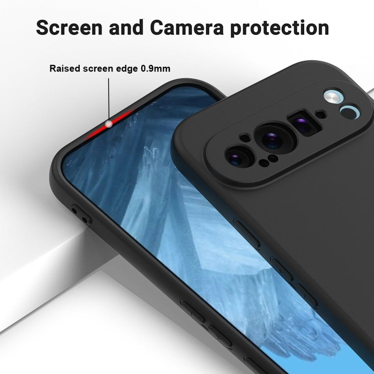 For Google Pixel 9 Pro XL Pure Color Liquid Silicone Shockproof Phone Case(Black) - Google Cases by PMC TechLife | Online Shopping South Africa | PMC TechLife | Buy Now Pay Later Mobicred