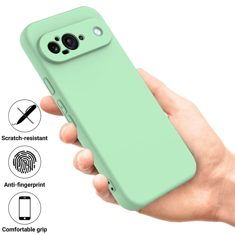 For Google Pixel 9 Pure Color Liquid Silicone Shockproof Phone Case(Green) - Google Cases by PMC TechLife | Online Shopping South Africa | PMC TechLife | Buy Now Pay Later Mobicred