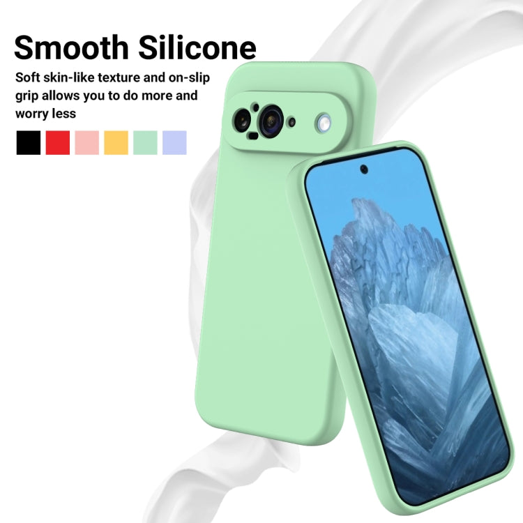 For Google Pixel 9 Pure Color Liquid Silicone Shockproof Phone Case(Green) - Google Cases by PMC TechLife | Online Shopping South Africa | PMC TechLife | Buy Now Pay Later Mobicred