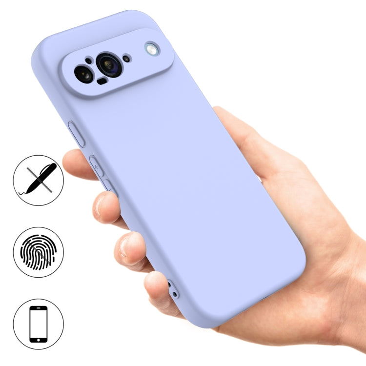 For Google Pixel 9 Pure Color Liquid Silicone Shockproof Phone Case(Purple) - Google Cases by PMC TechLife | Online Shopping South Africa | PMC TechLife | Buy Now Pay Later Mobicred