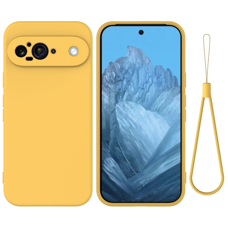 For Google Pixel 9 Pure Color Liquid Silicone Shockproof Phone Case(Yellow) - Google Cases by PMC TechLife | Online Shopping South Africa | PMC TechLife | Buy Now Pay Later Mobicred