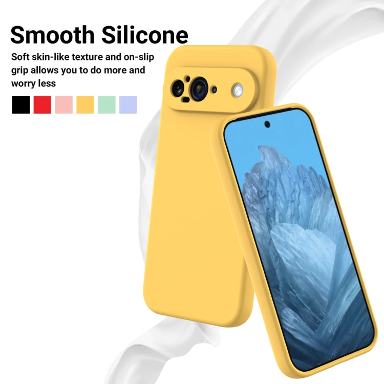 For Google Pixel 9 Pure Color Liquid Silicone Shockproof Phone Case(Yellow) - Google Cases by PMC TechLife | Online Shopping South Africa | PMC TechLife | Buy Now Pay Later Mobicred