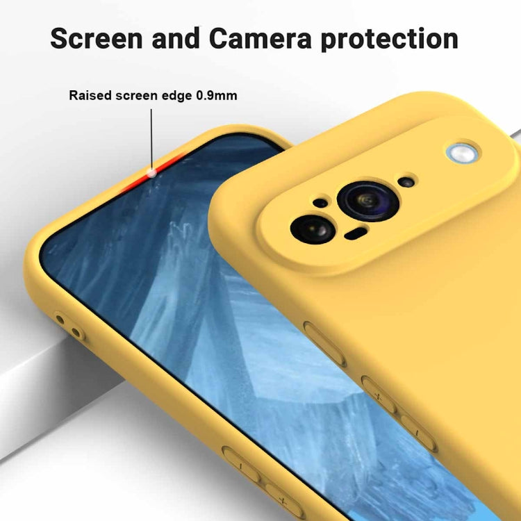 For Google Pixel 9 Pure Color Liquid Silicone Shockproof Phone Case(Yellow) - Google Cases by PMC TechLife | Online Shopping South Africa | PMC TechLife | Buy Now Pay Later Mobicred