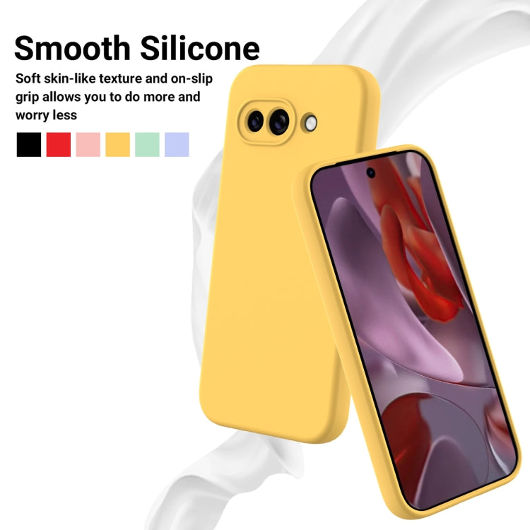For Google Pixel 9a Pure Color Liquid Silicone Shockproof Phone Case(Yellow) - free shipping - PMC TechLife - Order now!