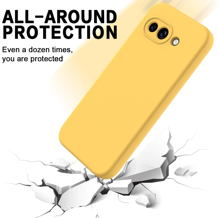 For Google Pixel 9a Pure Color Liquid Silicone Shockproof Phone Case(Yellow) - free shipping - PMC TechLife - Order now!