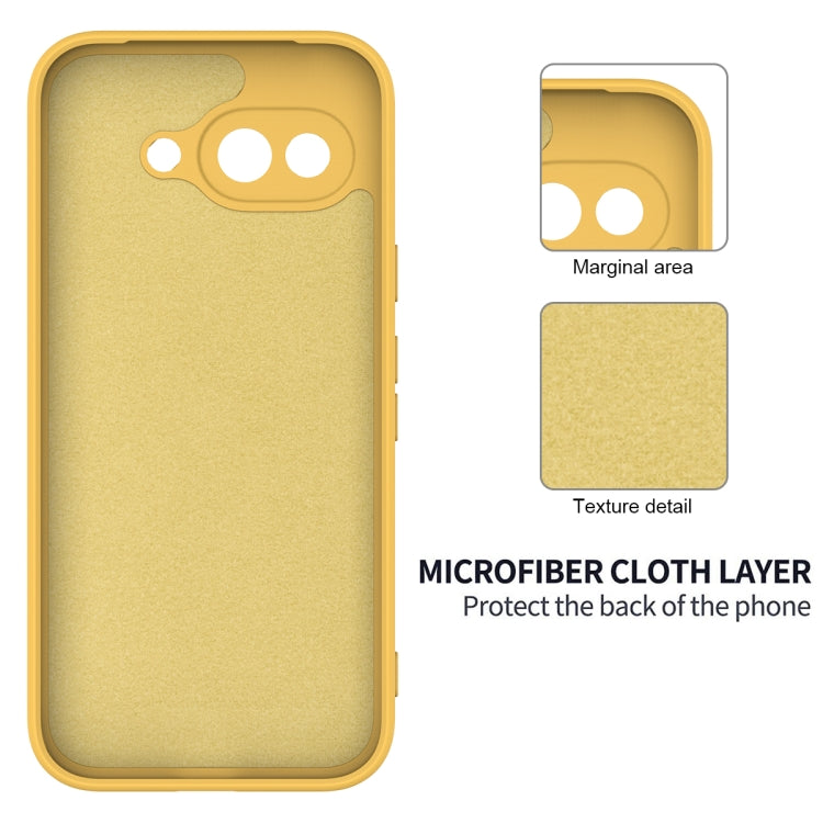 For Google Pixel 9a Pure Color Liquid Silicone Shockproof Phone Case(Yellow) - free shipping - PMC TechLife - Order now!