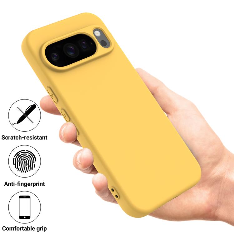 For Google Pixel 10 Pro XL Pure Color Liquid Silicone Shockproof Phone Case(Yellow) - free shipping - PMC TechLife - Order now!