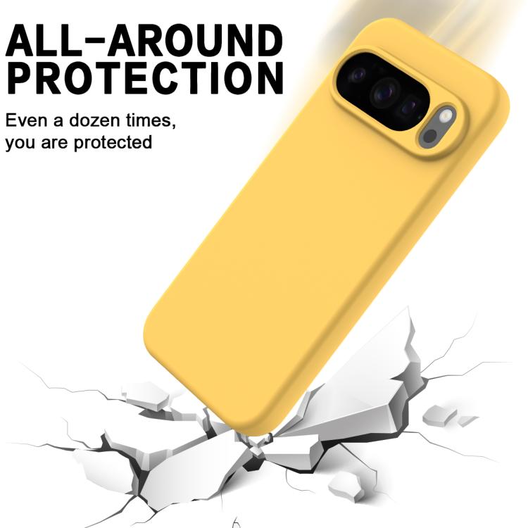 For Google Pixel 10 Pro XL Pure Color Liquid Silicone Shockproof Phone Case(Yellow) - free shipping - PMC TechLife - Order now!