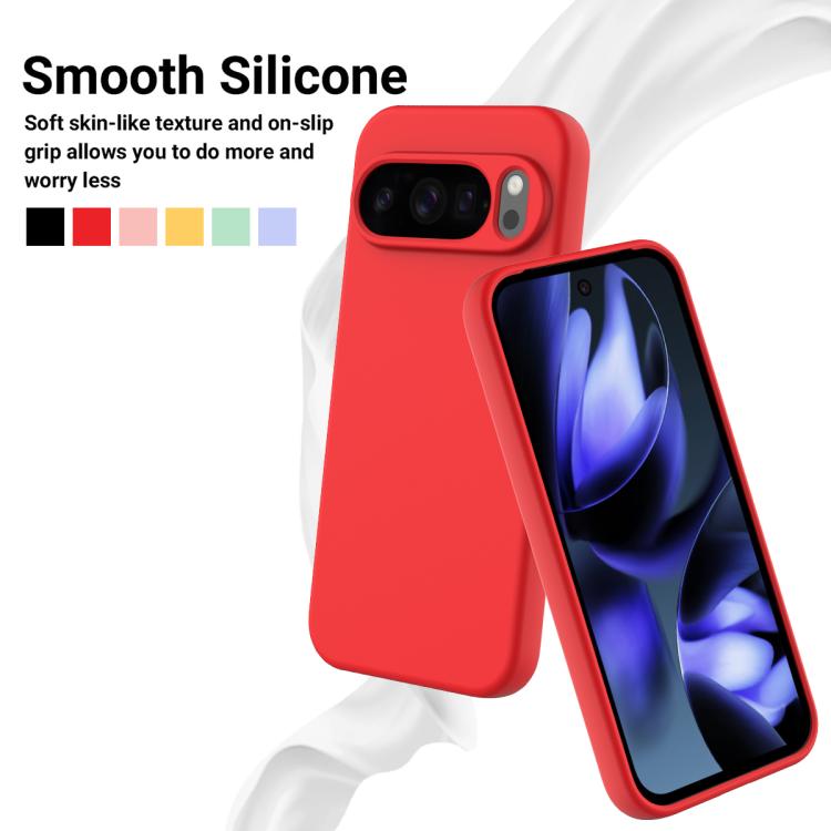For Google Pixel 10 Pro XL Pure Color Liquid Silicone Shockproof Phone Case(Red) - free shipping - PMC TechLife - Order now!
