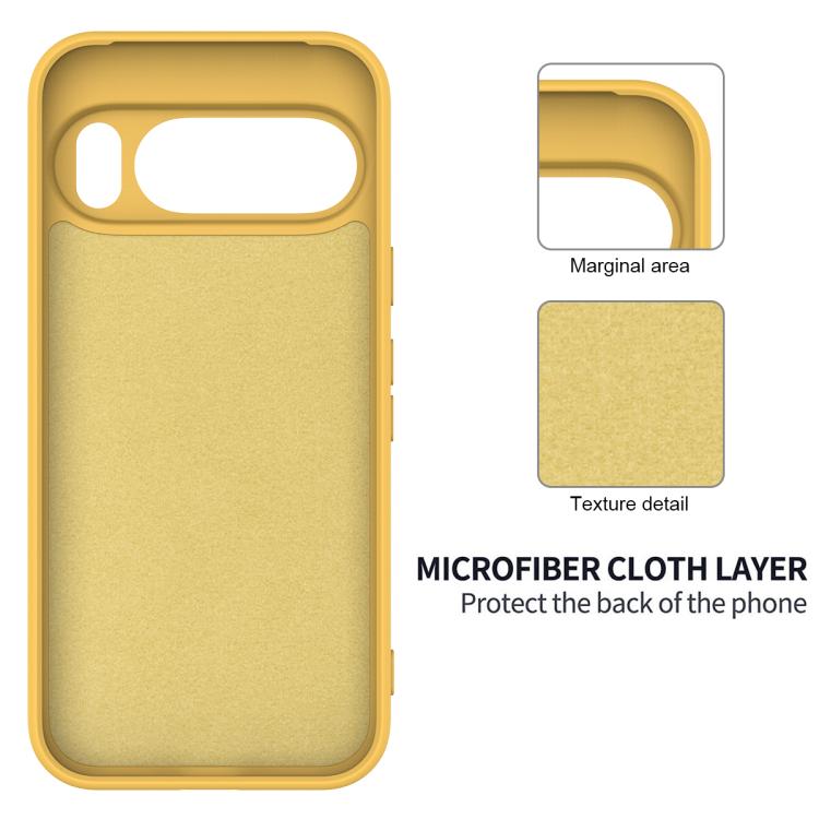 For Google Pixel 10 Pro Pure Color Liquid Silicone Shockproof Phone Case(Yellow) - free shipping - PMC TechLife - Order now!