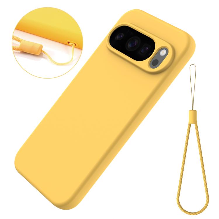 For Google Pixel 10 Pro Pure Color Liquid Silicone Shockproof Phone Case(Yellow) - free shipping - PMC TechLife - Order now!