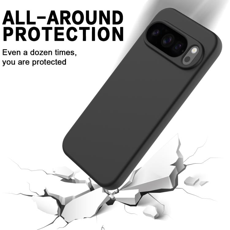 For Google Pixel 10 Pro Pure Color Liquid Silicone Shockproof Phone Case(Black) - free shipping - PMC TechLife - Order now!