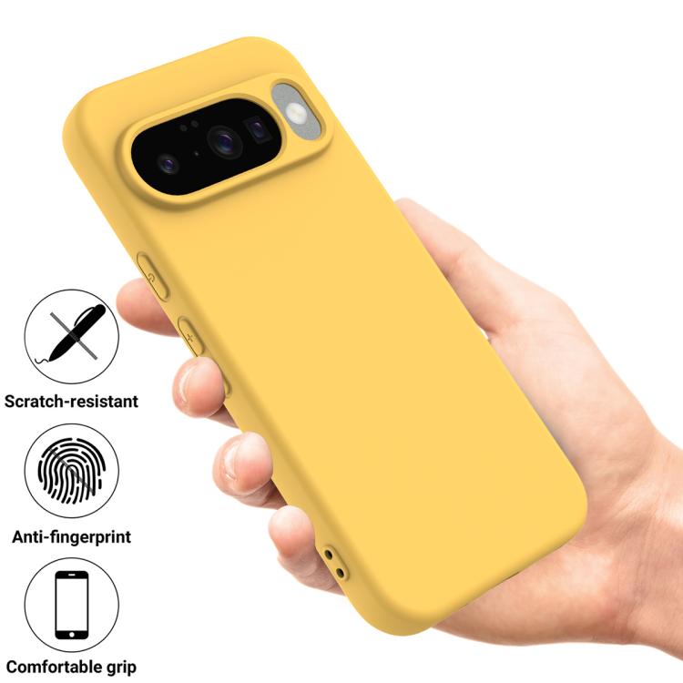 For Google Pixel 10 Pure Color Liquid Silicone Shockproof Phone Case(Yellow) - free shipping - PMC TechLife - Order now!