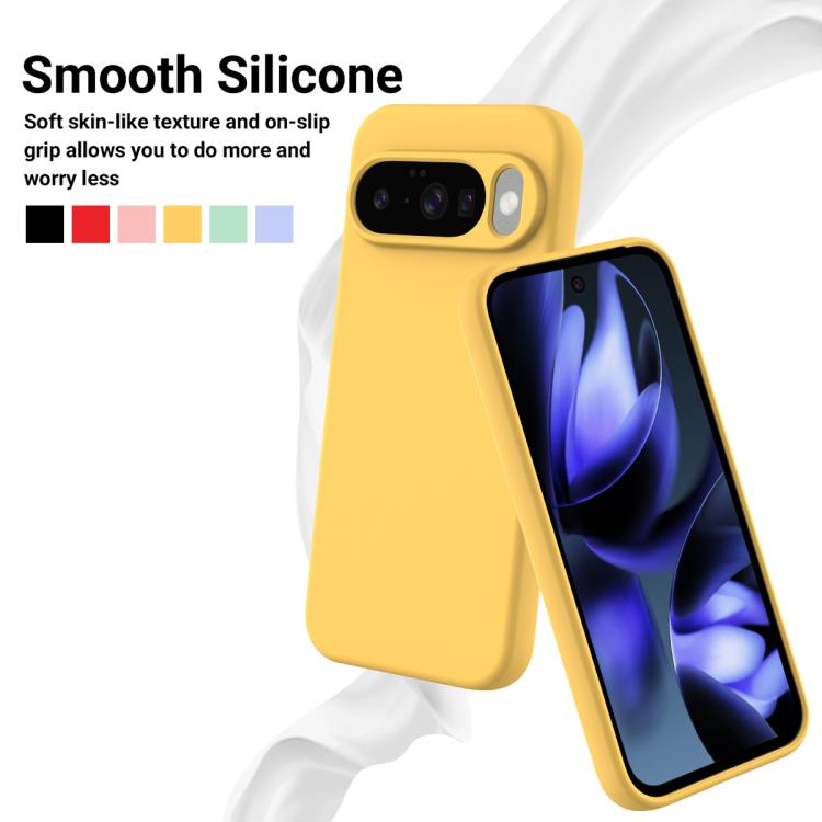 For Google Pixel 10 Pure Color Liquid Silicone Shockproof Phone Case(Yellow) - free shipping - PMC TechLife - Order now!