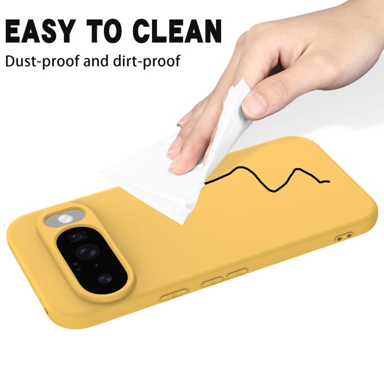 For Google Pixel 10 Pure Color Liquid Silicone Shockproof Phone Case(Yellow) - free shipping - PMC TechLife - Order now!