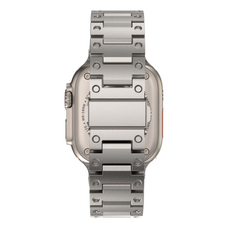 Double Rows Metal Watch Band For Apple Watch Ultra 2 49mm(Titanium) - Watch Bands by PMC TechLife | Online Shopping South Africa | PMC TechLife