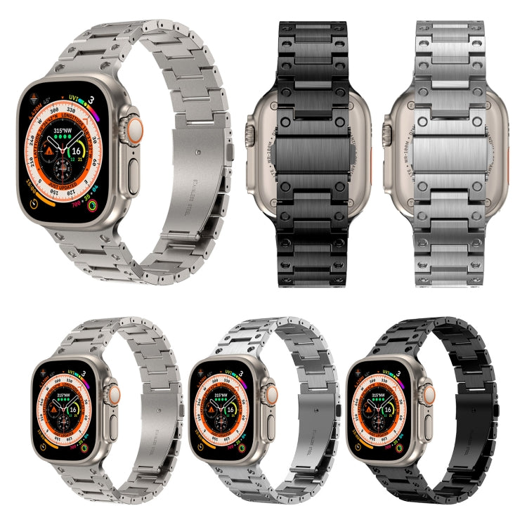 Double Rows Metal Watch Band For Apple Watch SE 2023 40mm(Black) - Watch Bands by PMC TechLife | Online Shopping South Africa | PMC TechLife