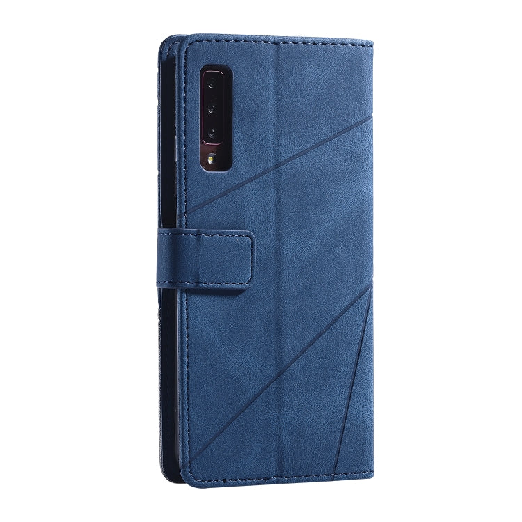 For Samsung Galaxy A7(2018) Skin Feel Splicing Horizontal Flip Leather Case with Holder & Card Slots & Wallet & Photo Frame(Blue) - Galaxy Phone Cases by PMC TechLife | Online Shopping South Africa | PMC TechLife