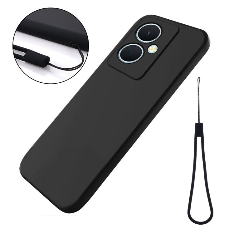 For vivo Y78+ / Y78 / V29 Lite Pure Color Liquid Silicone Shockproof Phone Case(Black) - vivo Cases by PMC TechLife | Online Shopping South Africa | PMC TechLife | Buy Now Pay Later Mobicred