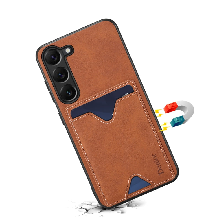For Samsung Galaxy S24+ 5G Denior PU Back Cover Card Slot Holder Phone Case(Brown) - free shipping - PMC Jewellery - Order now!