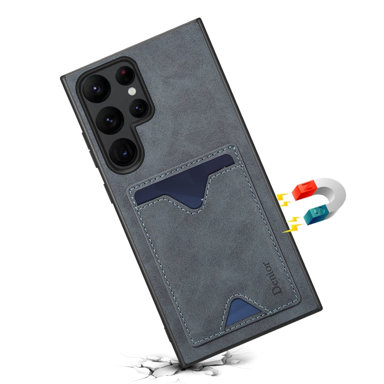 For Samsung Galaxy S24 Ultra 5G Denior PU Back Cover Card Slot Holder Phone Case(Grey) - free shipping - PMC Jewellery - Order now!