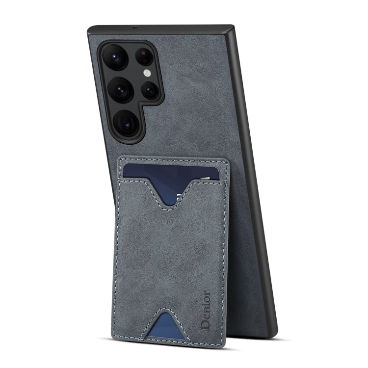 For Samsung Galaxy S24 Ultra 5G Denior PU Back Cover Card Slot Holder Phone Case(Grey) - free shipping - PMC Jewellery - Order now!