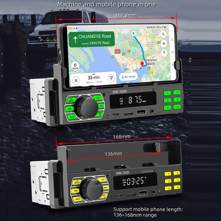 SWM D3400 Car Bluetooth MP3 Player Support Smart Voice Assistant / FM(Black) - Car MP3 & MP4 & MP5 by PMC TechLife | Online Shopping South Africa | PMC TechLife | Buy Now Pay Later Mobicred