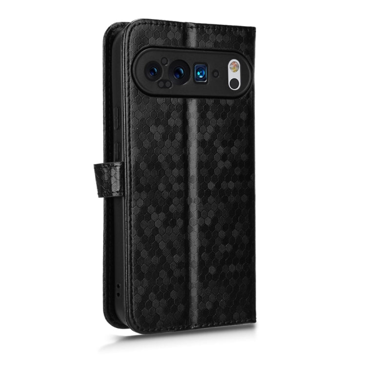 For Google Pixel 9 Honeycomb Dot Texture Leather Phone Case(Black) - Google Cases by PMC TechLife | Online Shopping South Africa | PMC TechLife | Buy Now Pay Later Mobicred