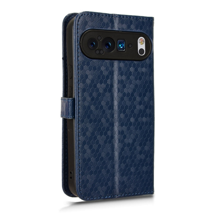 For Google Pixel 9 Honeycomb Dot Texture Leather Phone Case(Blue) - Google Cases by PMC TechLife | Online Shopping South Africa | PMC TechLife | Buy Now Pay Later Mobicred