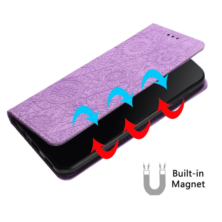 For Xiaomi Poco X4 Pro 5G Ethnic Embossed Adsorption Leather Phone Case(Purple) - Xiaomi Cases by PMC TechLife | Online Shopping South Africa | PMC TechLife | Buy Now Pay Later Mobicred