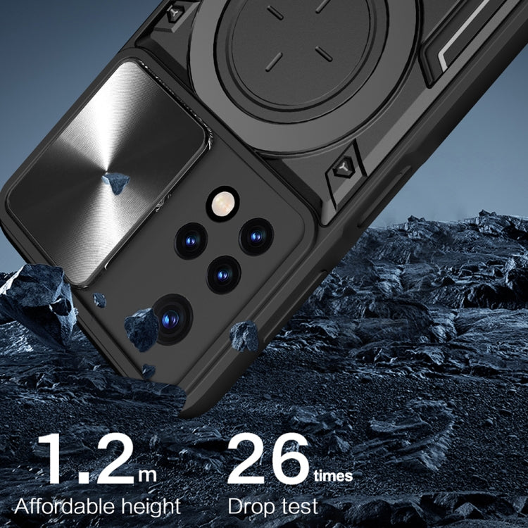 For Xiaomi Redmi Note 11 Global CD Texture Sliding Camshield Magnetic Holder Phone Case(Purple) - Xiaomi Cases by PMC TechLife | Online Shopping South Africa | PMC TechLife | Buy Now Pay Later Mobicred